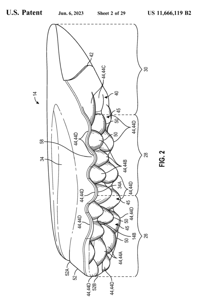 Interesting Patents Nike Sole Structure with Midsole Protrusions and Arced Profile